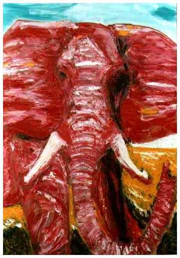 Roter Elefant,50*70
